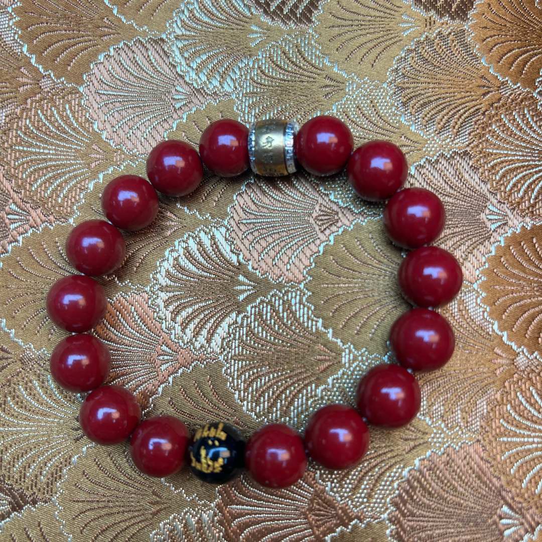含辰砂工艺品【炎轩文趣斋】朱砂圆珠手串