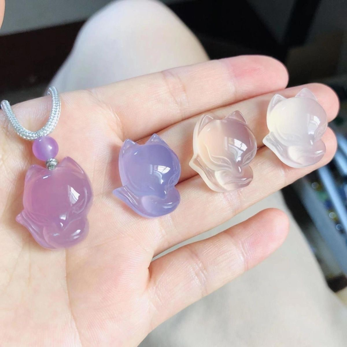 天然玉髓玛瑙狐狸吊坠项链玉石姻缘狐仙项坠本命年开运挂件项链6