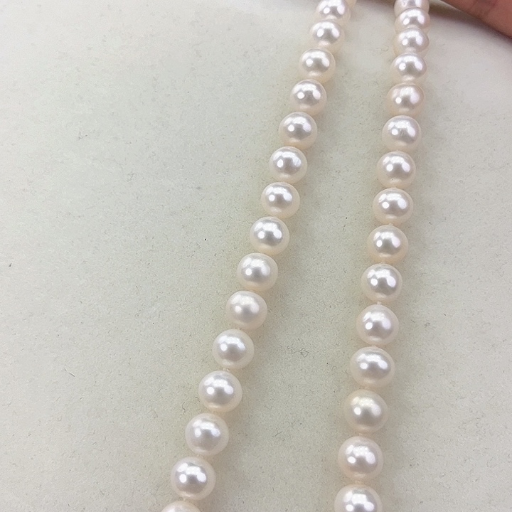 淡水珍珠颈饰银S925镶嵌卡9冷白高品