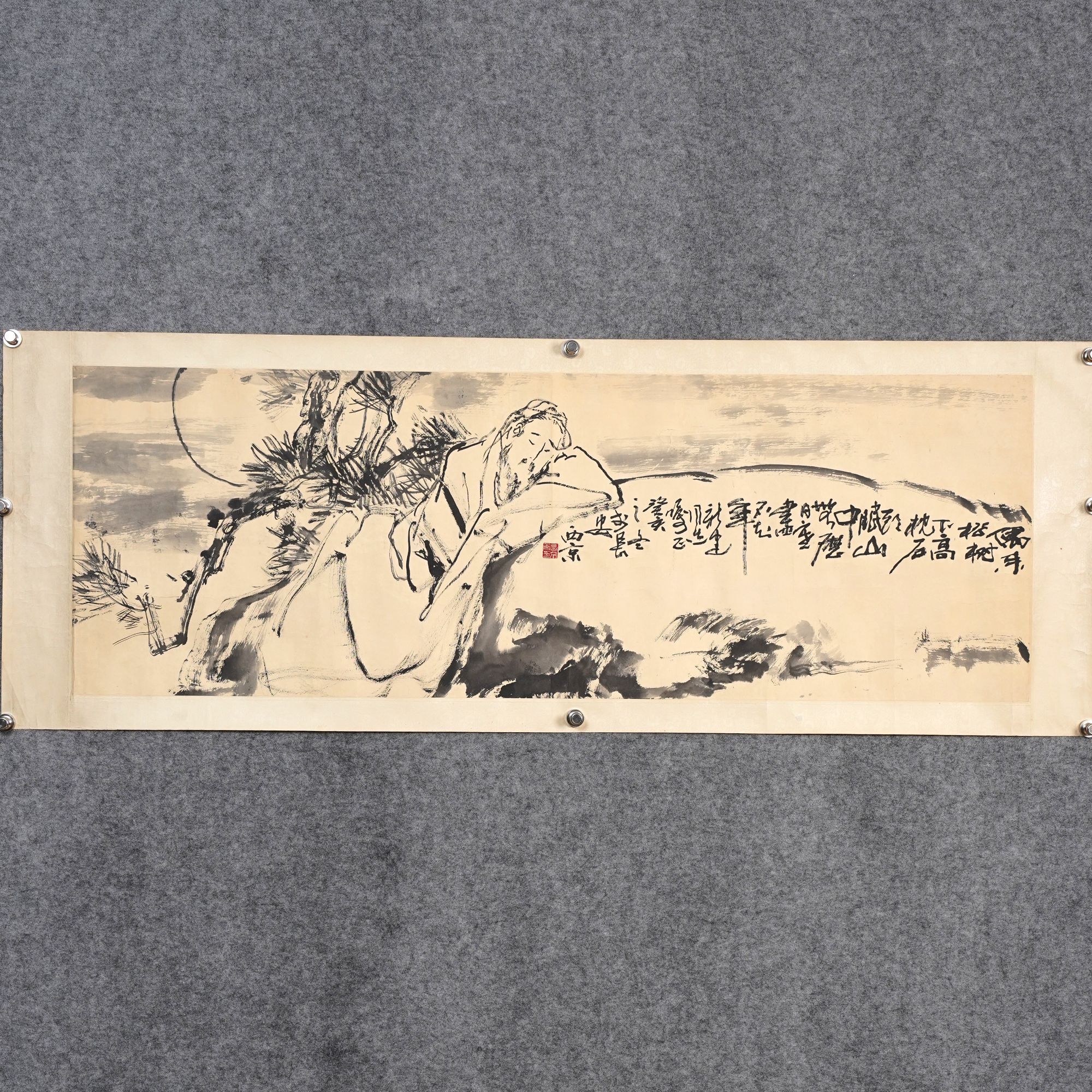 王西京《松下高士》约5.3平尺132x45cm