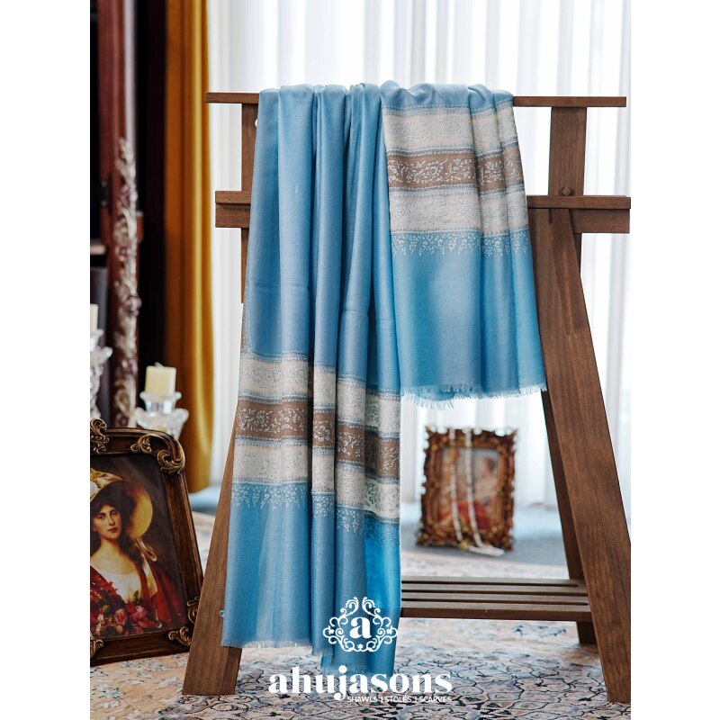 克什米尔pashmina披肩围巾刺绣 100*200 60052-49