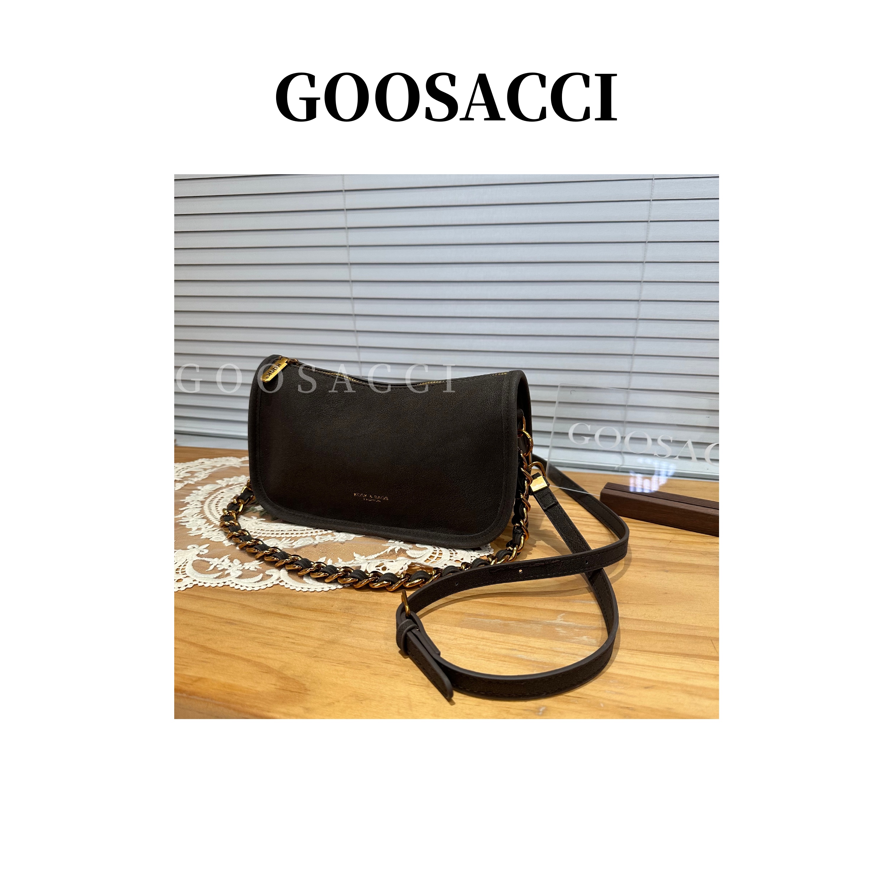 2025新款秋冬简约手提单根手工法式质感链子时尚手提包斜跨包防水