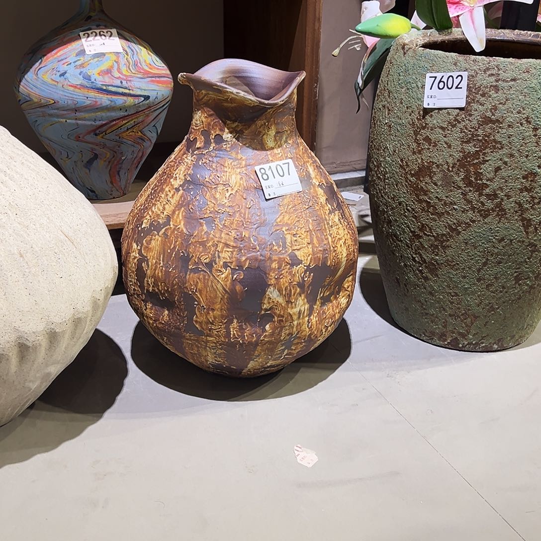 瓶8107高39口9陶瓷花瓶无孔