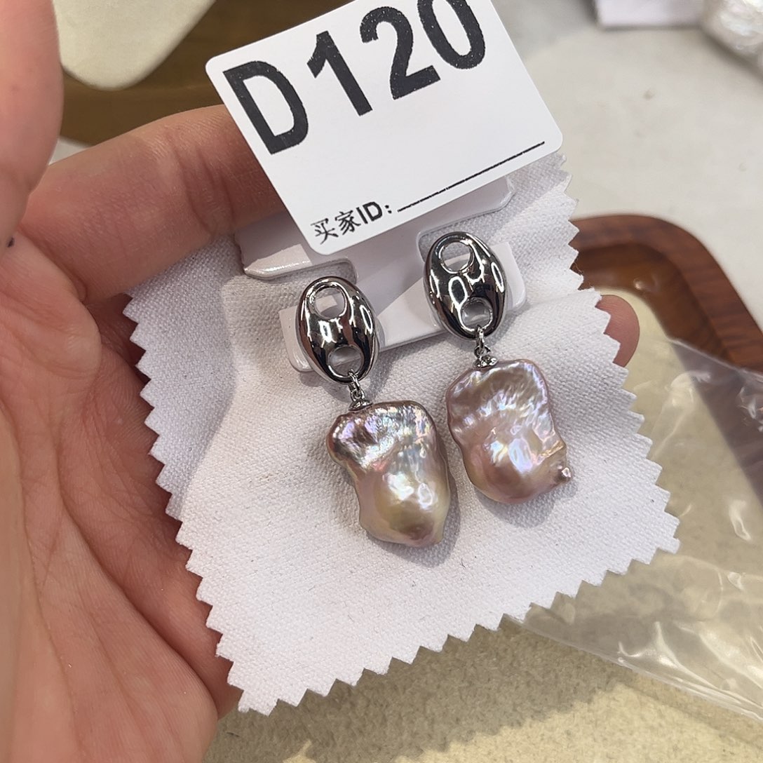 淡水珍珠耳饰合金