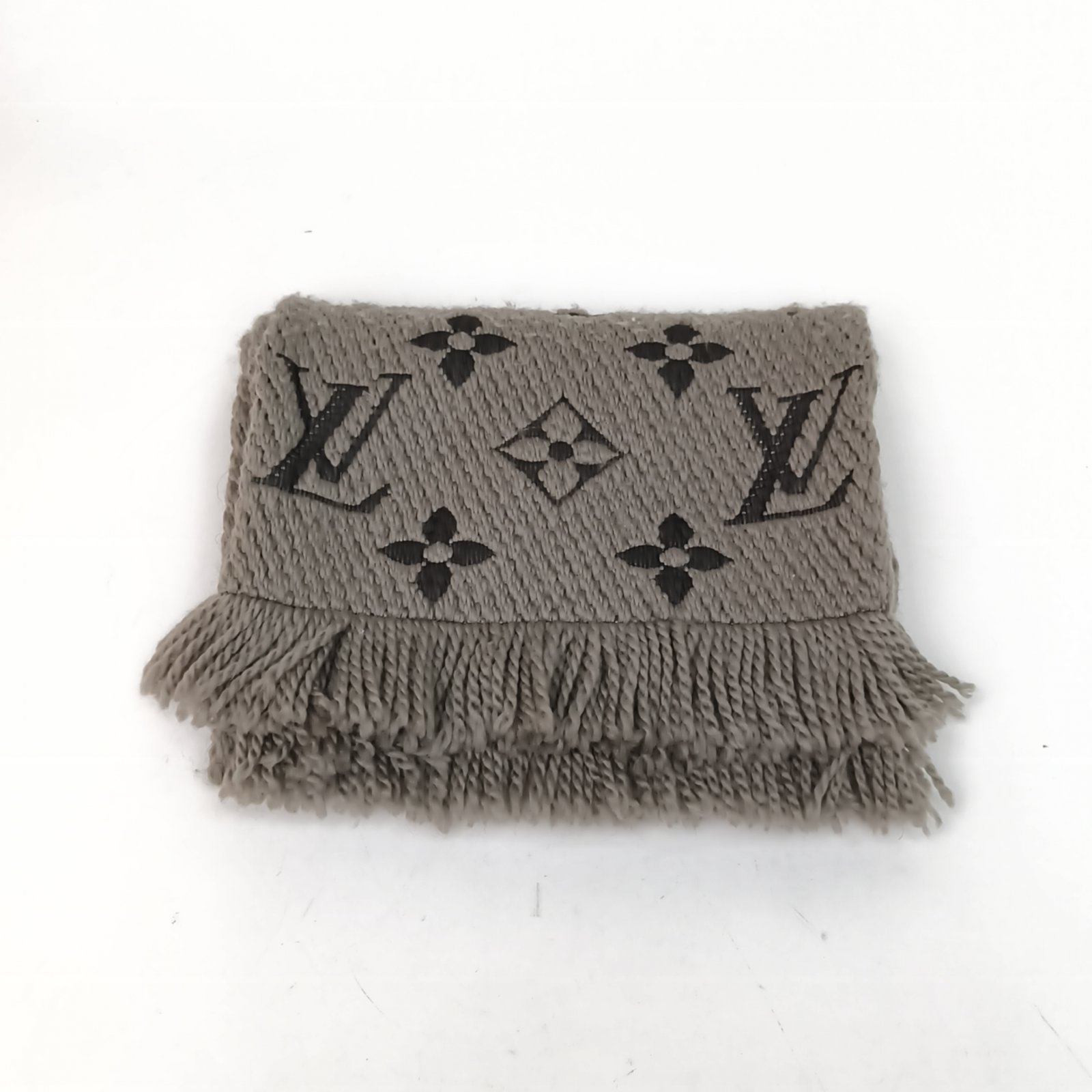95新 LouisVuitton/路易威登 折【念念】LOGOMANIA 围巾 灰色