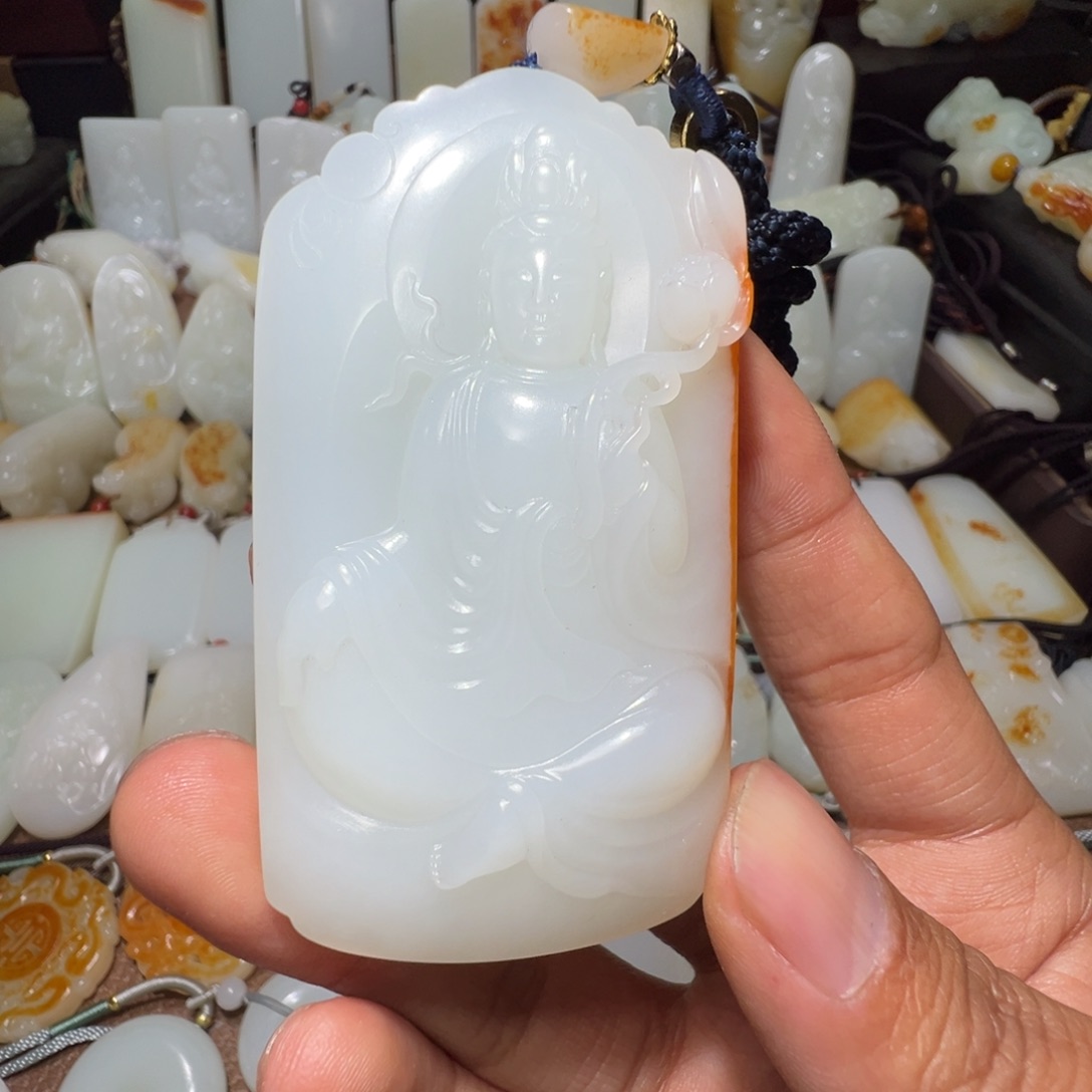 和田玉吊坠(不含链)未镶嵌西****云