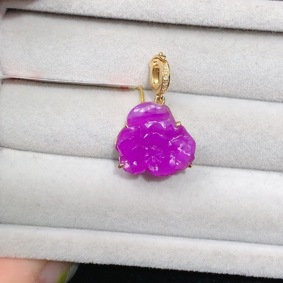 苏纪石（舒俱来）18K金镶嵌吊坠(不含链)