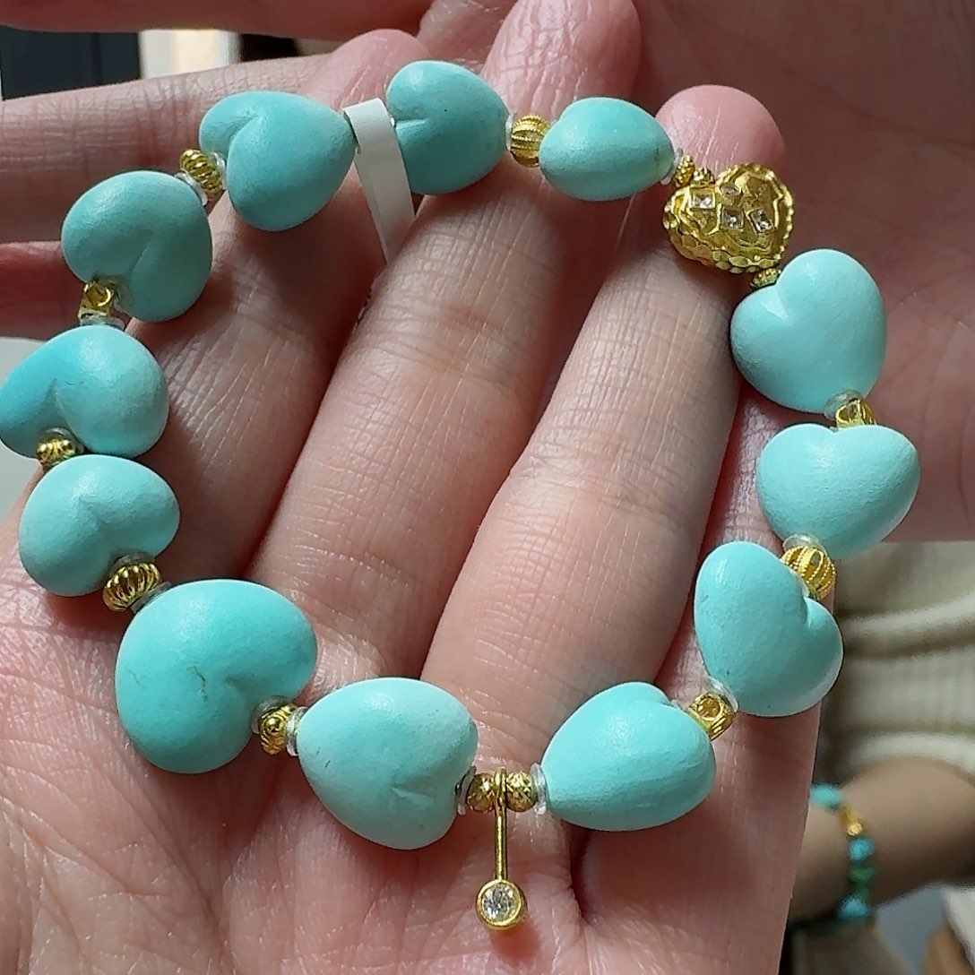 绿松石珠宝奇石18K金镶嵌