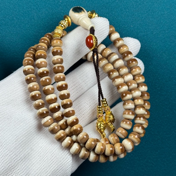 Q46-50天然猛犸牙 咖料汉堡设计款脖挂 6.3*5mm支持复检假一罚十