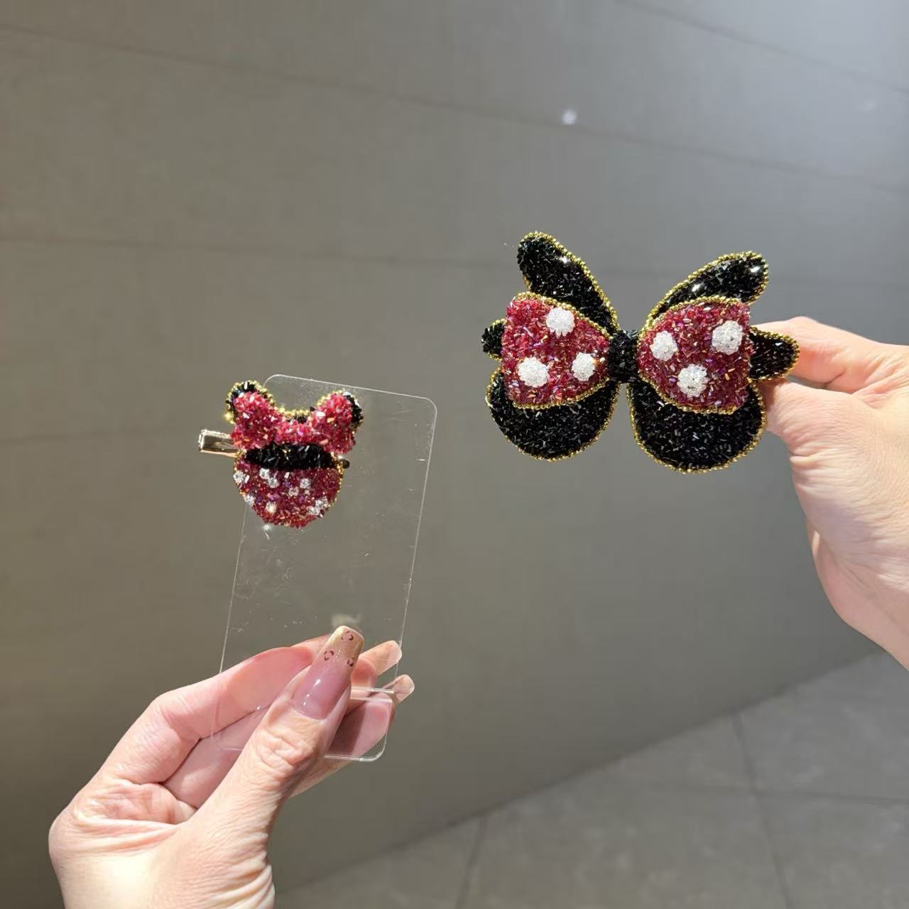 【莫奈海之星】米奇蝴蝶结边夹设计气质高级感日常款