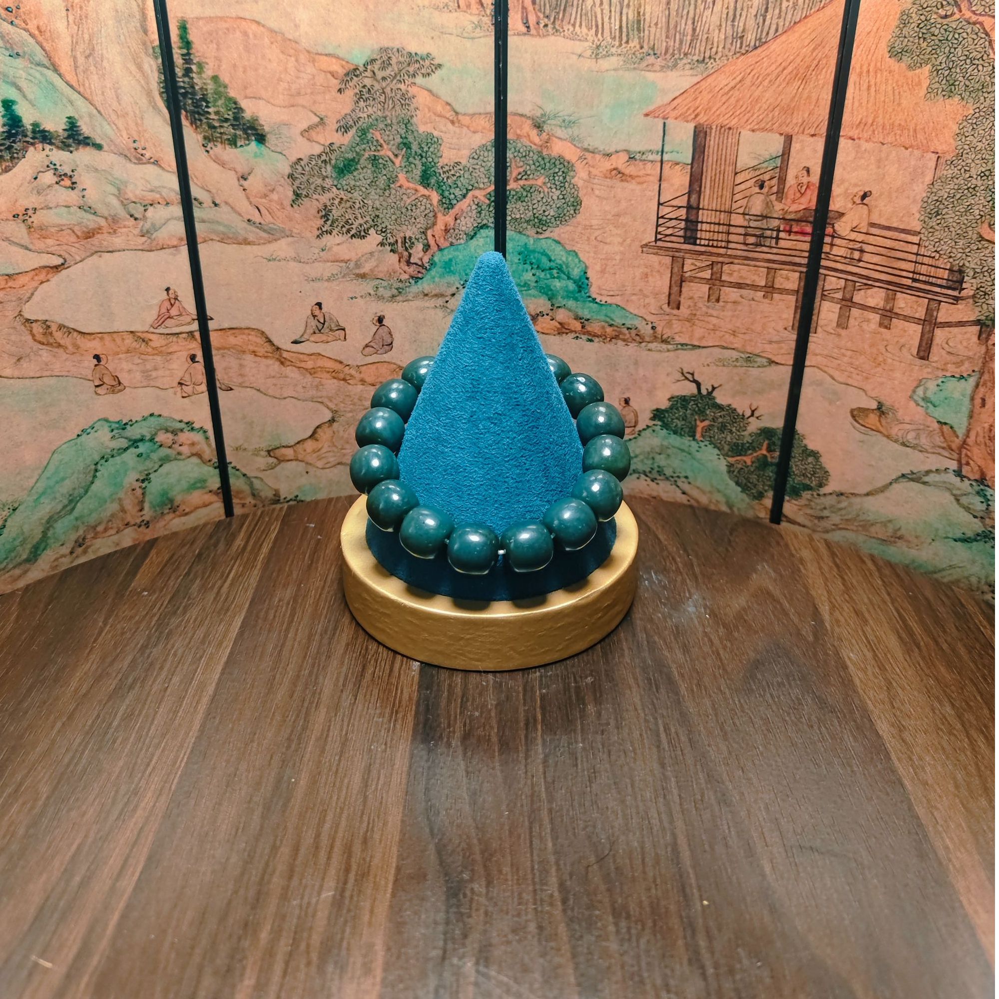 N和田玉且末蓝桶珠手串（卡14）1619