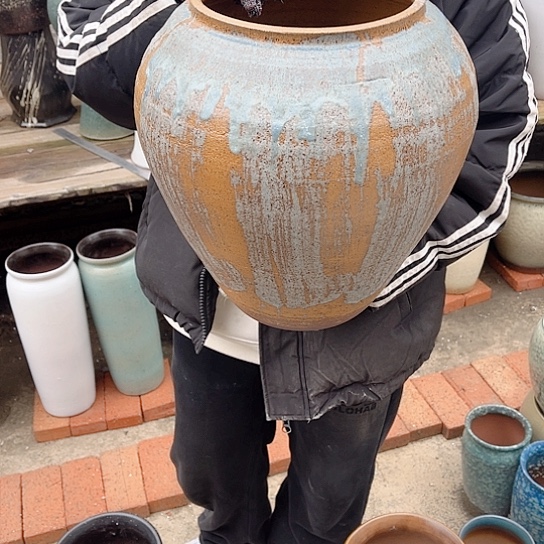 紫砂花盆高度37口径21