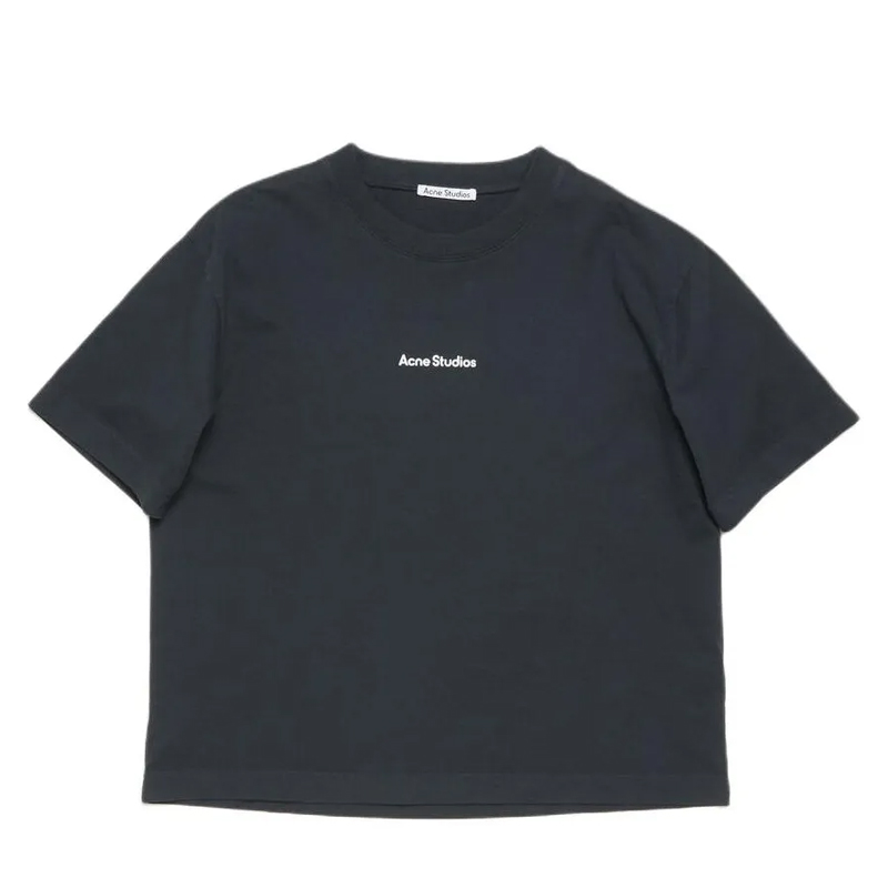 AcneStudios 印花徽标宽松圆领短袖T恤 男女同款黑色xxs