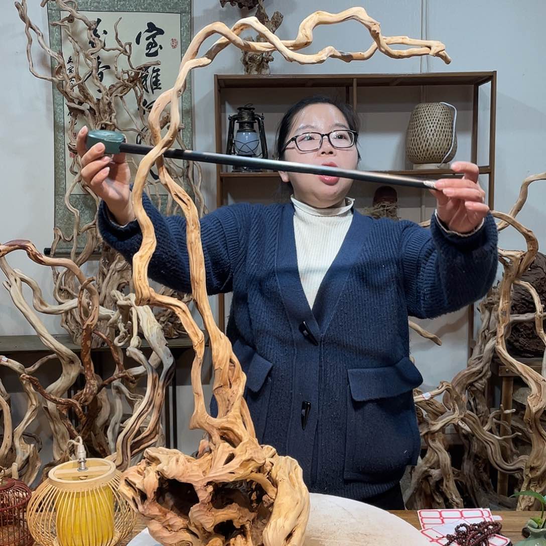 香杉木杜鹃根根艺摆件