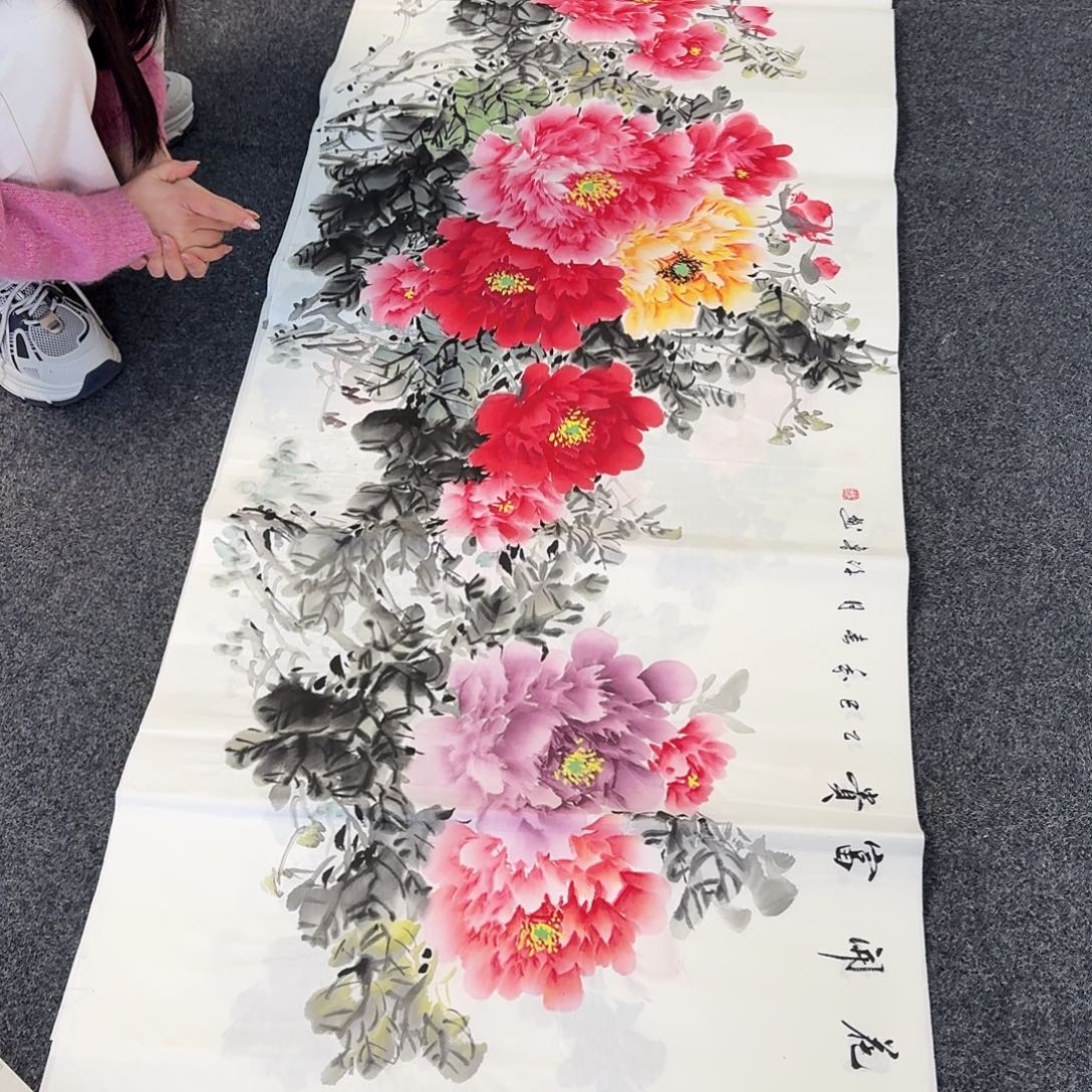 纯手绘国画作品好看小六尺