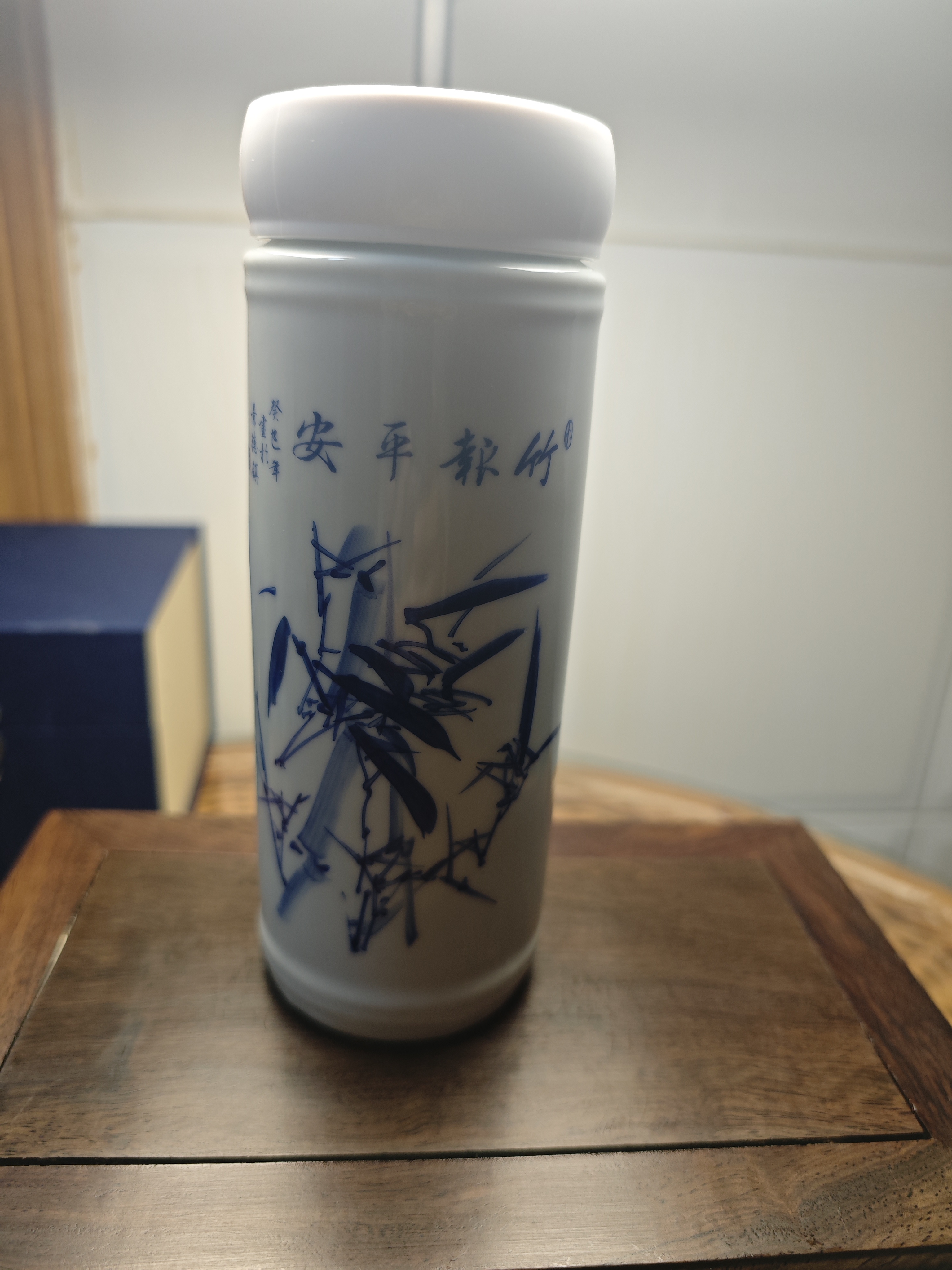 景德镇高白泥高温陶瓷保温杯（竹报平安）