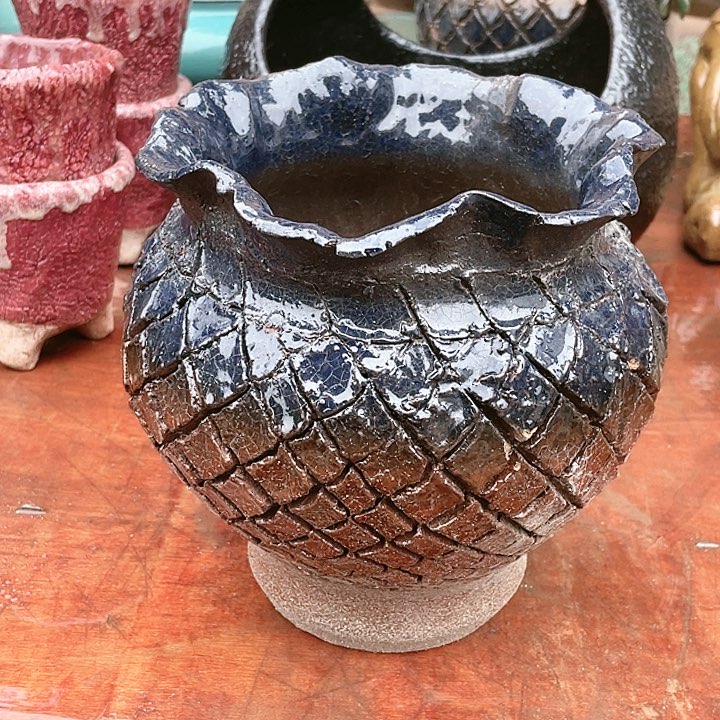 紫砂花盆瑕疵18,18花盆