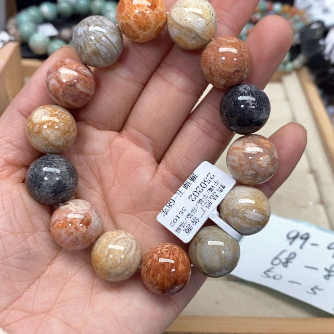 硅化珊瑚（珊瑚玉）手链未镶嵌五***斤111