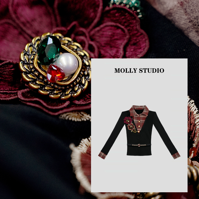 【罗曼故事】Molly气质显瘦春款内搭优雅2026款针织衫上衣 M2610100
