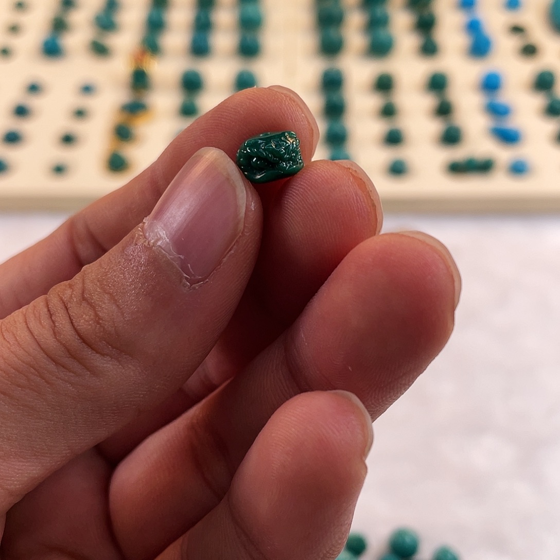 绿松石未镶嵌耳饰