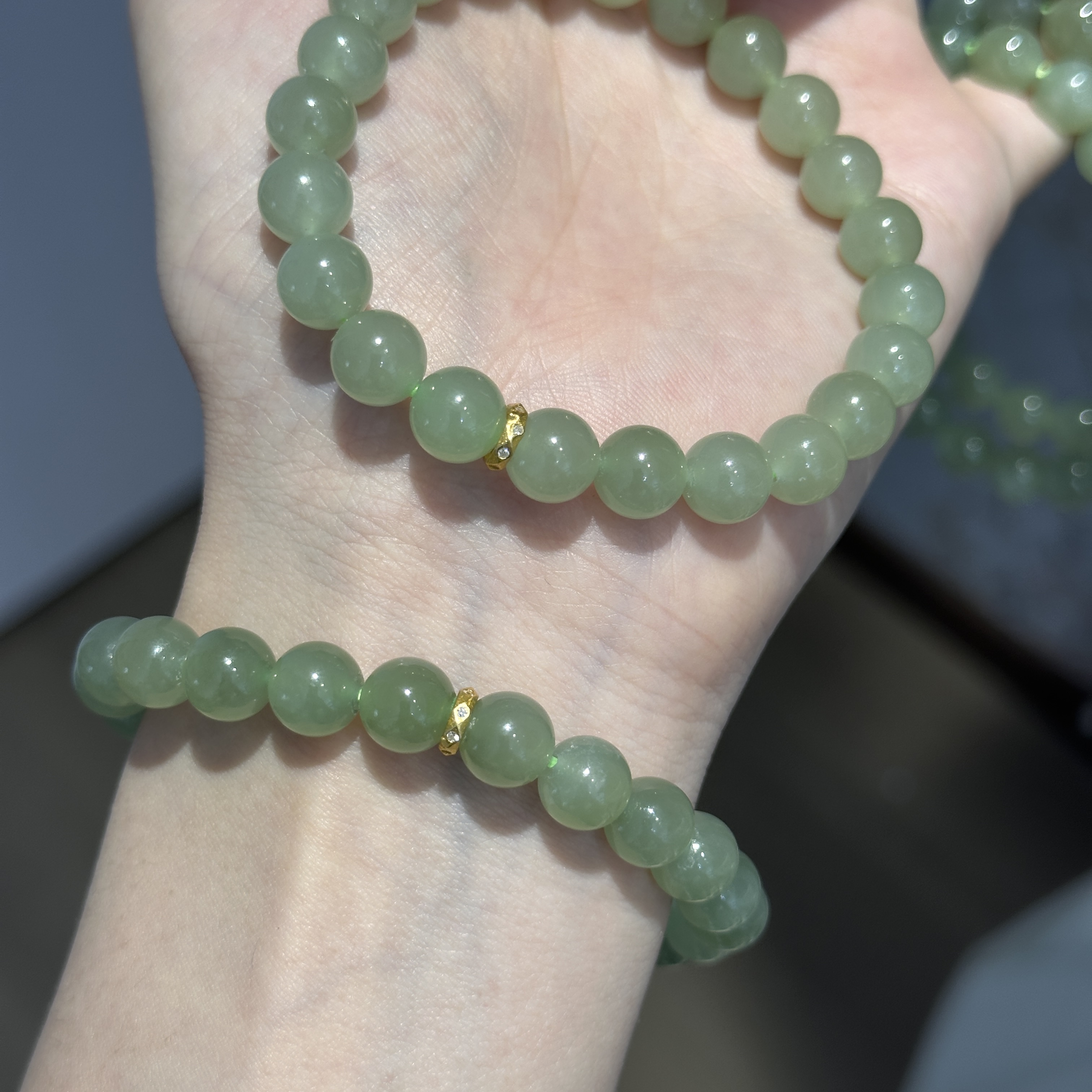 天然和田玉手串 多样性发其一 H118