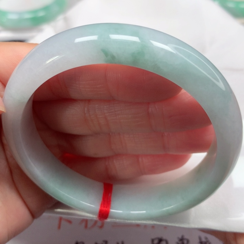 【闪购商品】翡翠手镯未镶嵌冰胶飘花手镯5960圈7号