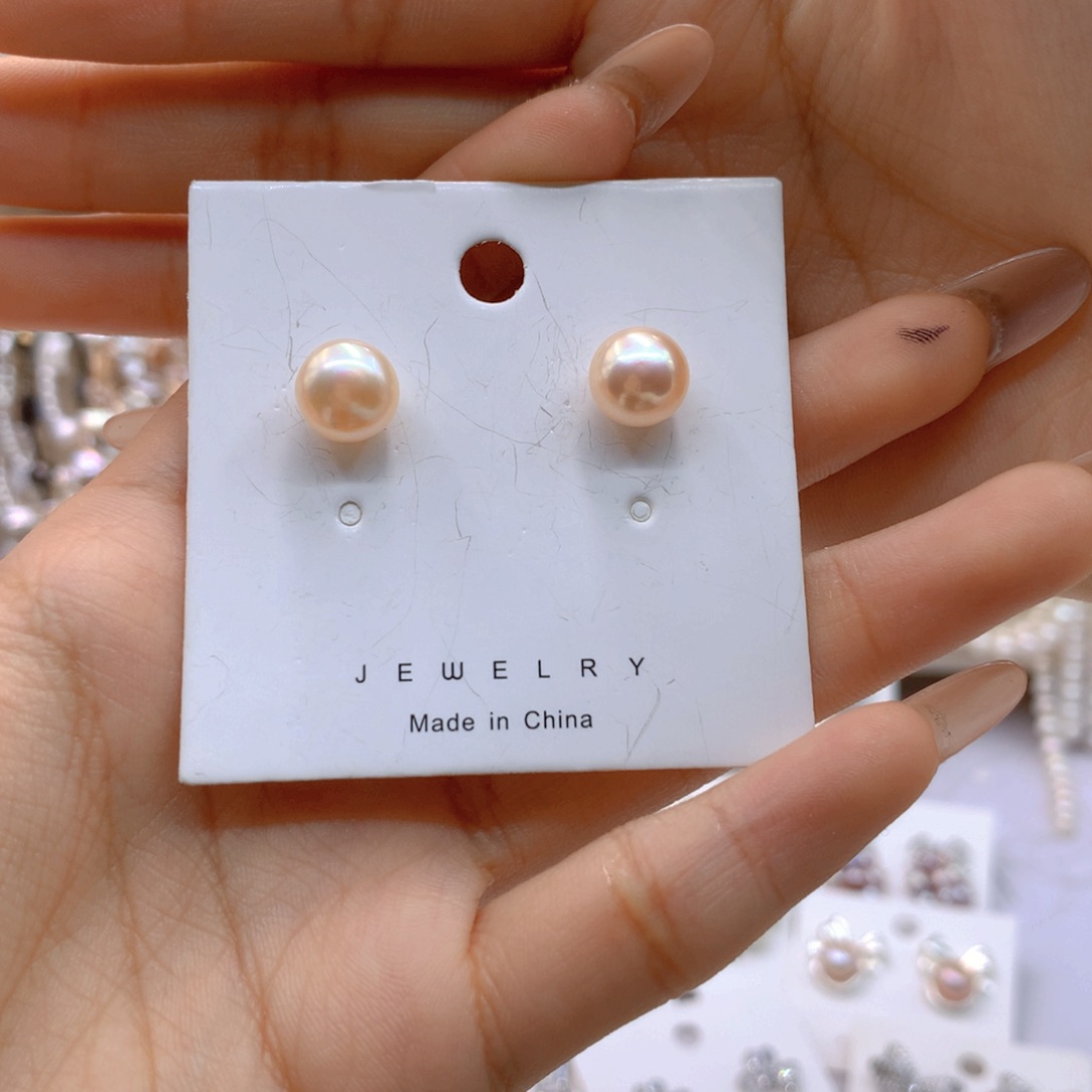 淡水珍珠耳饰银S925镶嵌