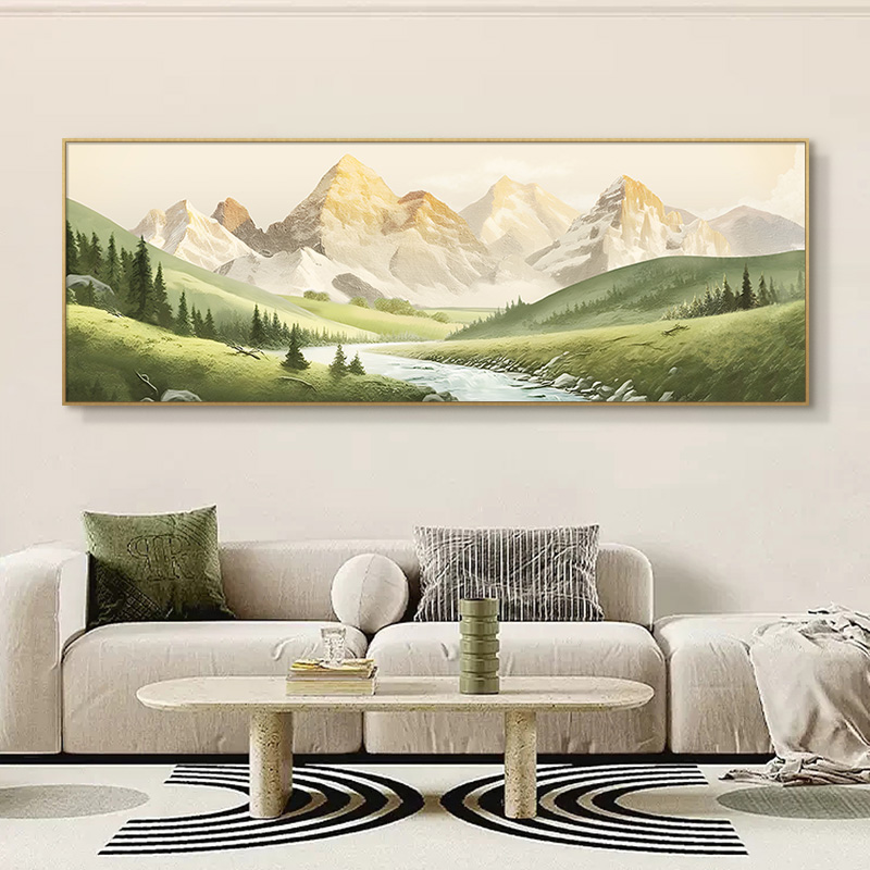 【云尚】日照金山北欧客厅背景墙装饰画大幅沙发背景墙挂画40150