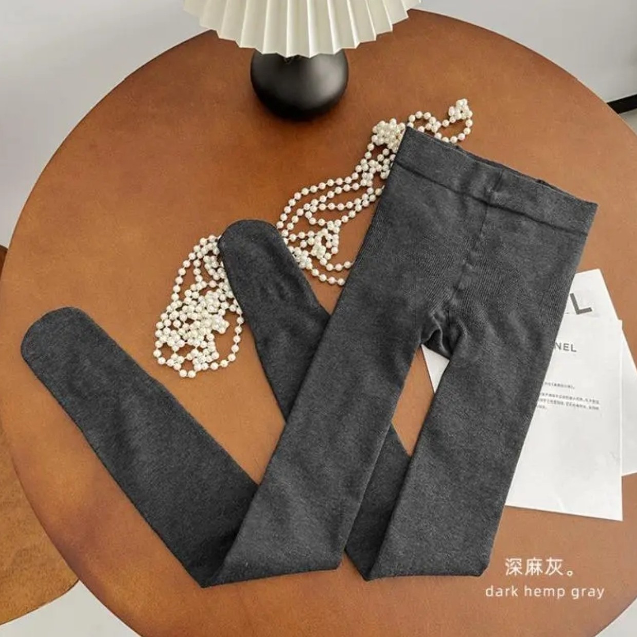 《云几》2025冬季新云朵棉连裤袜女外穿中灰色显瘦冬季加绒打底裤