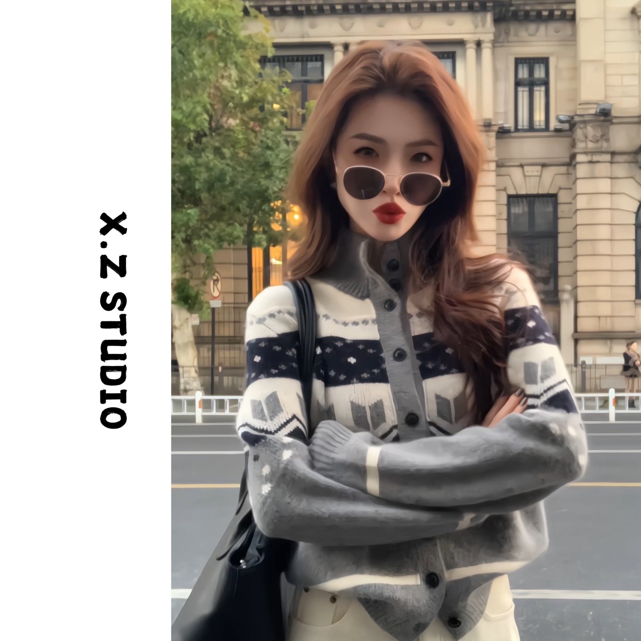 X.ZHEN【老钱格调毛衣】冬新款时尚新款时尚洋气百搭女装纯色针织