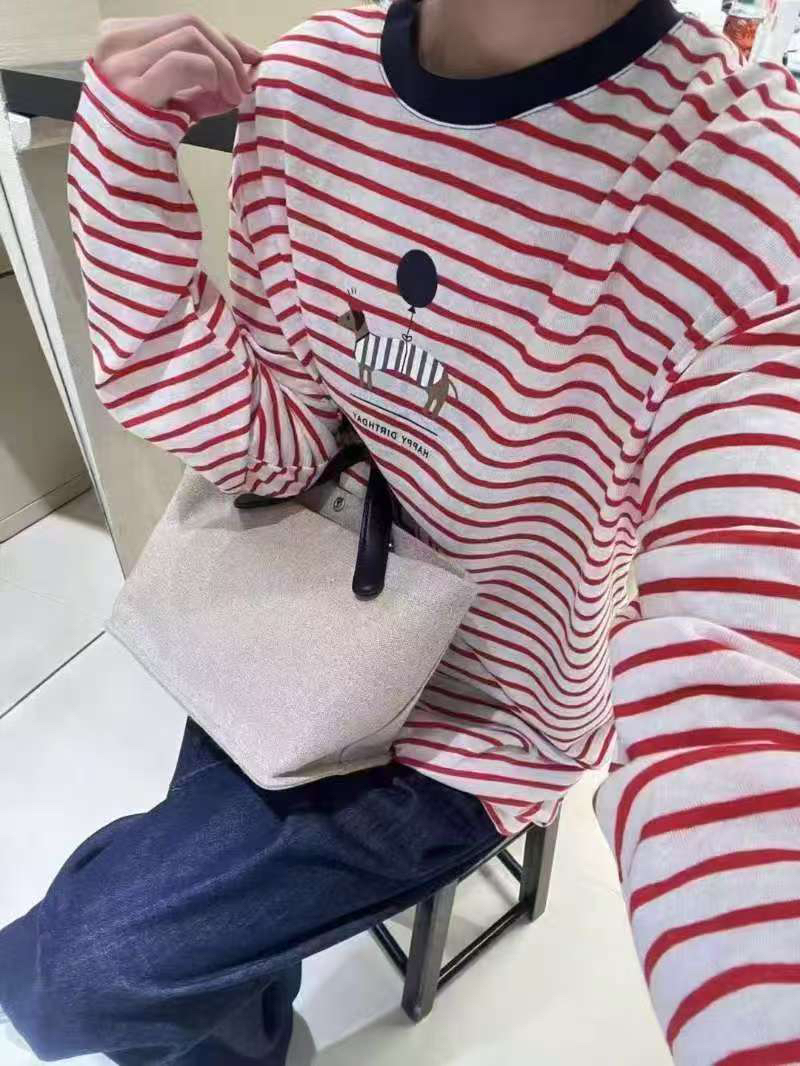 【四姐家】腊肠狗条纹长袖T恤 10865