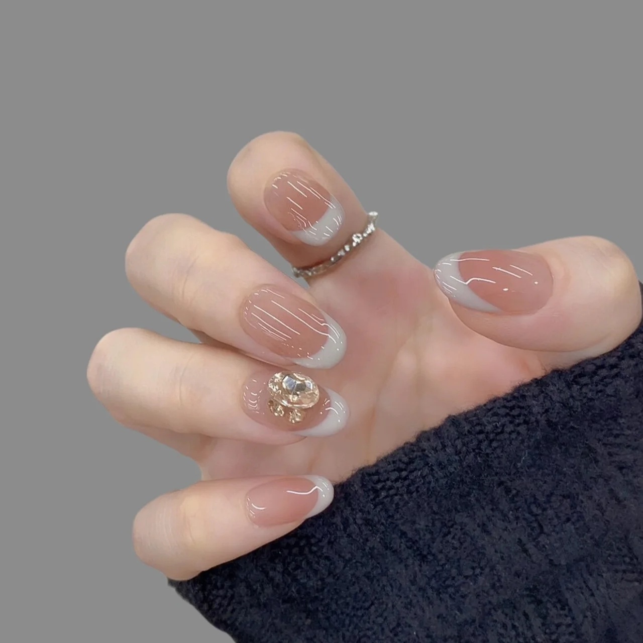 【A5蓝法式】穿戴甲美甲