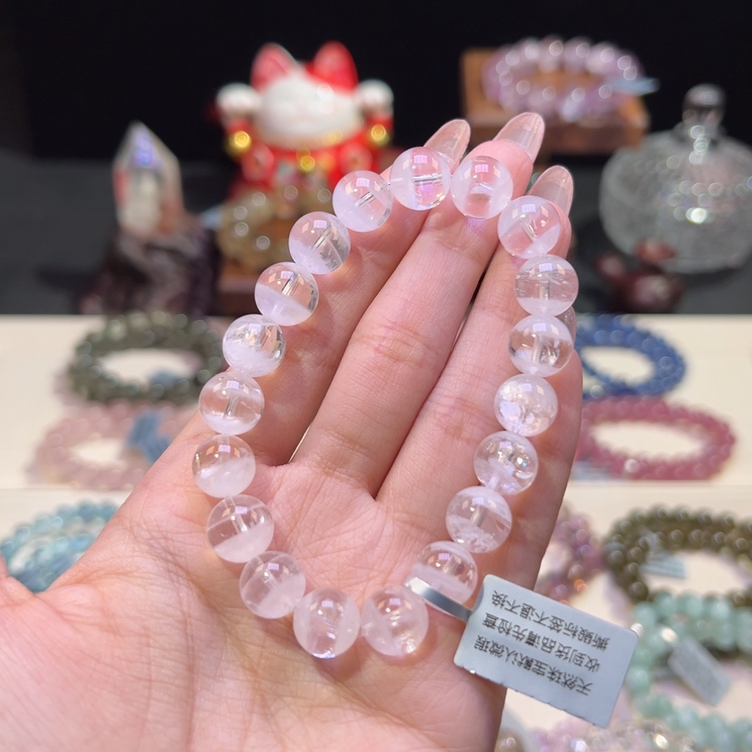 水晶手串未镶嵌祖宗级彩虹白幽灵10m