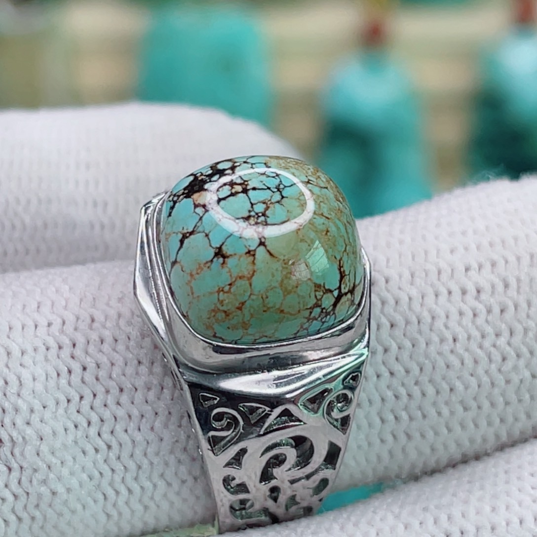 银S925镶嵌绿松石珠宝奇石固****司