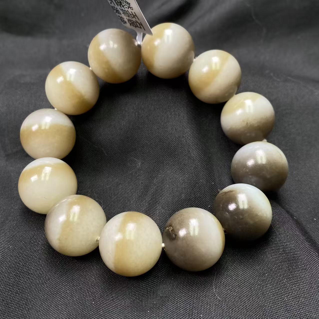 【迈越珠宝】新疆18mm聚宝盆手串天然和田玉特色手串男士国风单圈