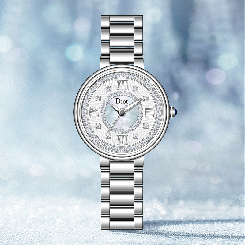 法国注册品牌Diot魅雅系列镶钻女士手表精致优雅奢华百搭气质腕表