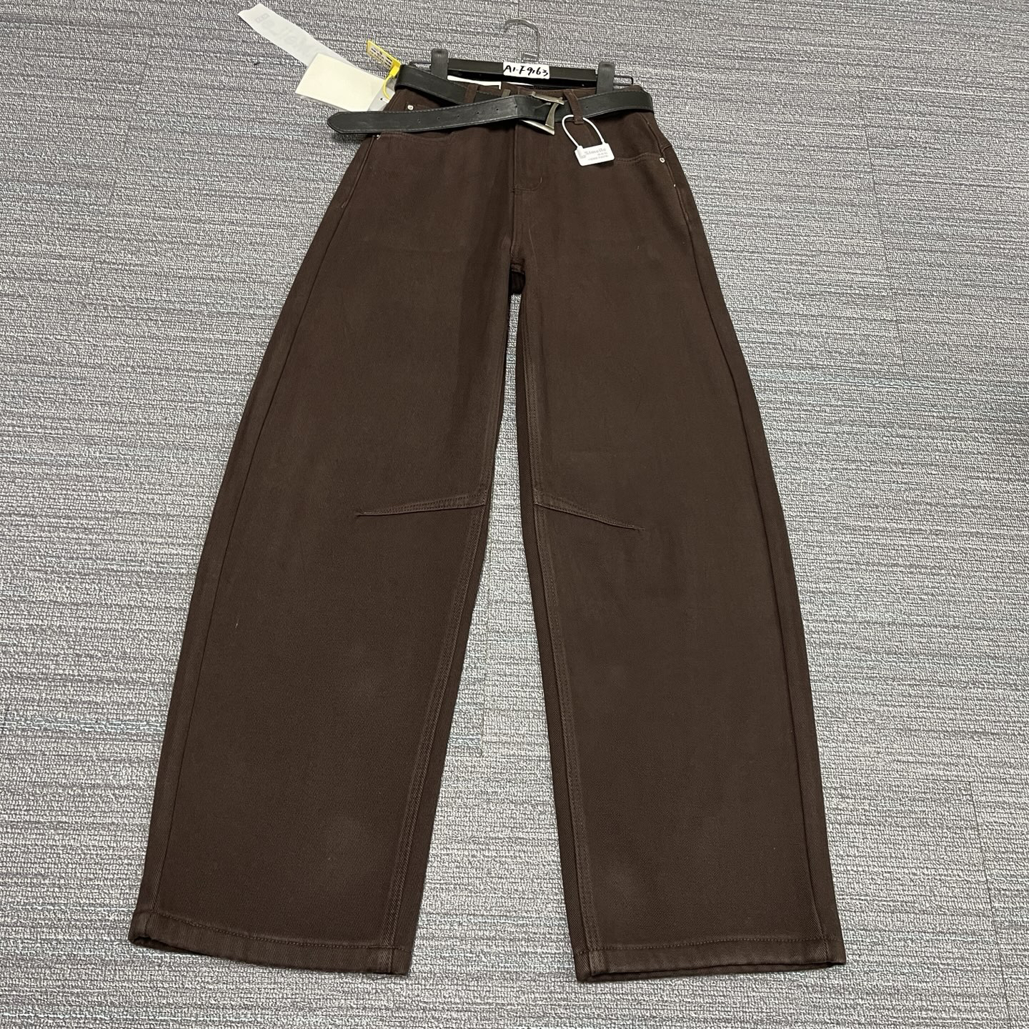 #A1-F9163 加绒-厚绒 高品质 可可棕弯刀裤 配腰带 无弹（不换退）