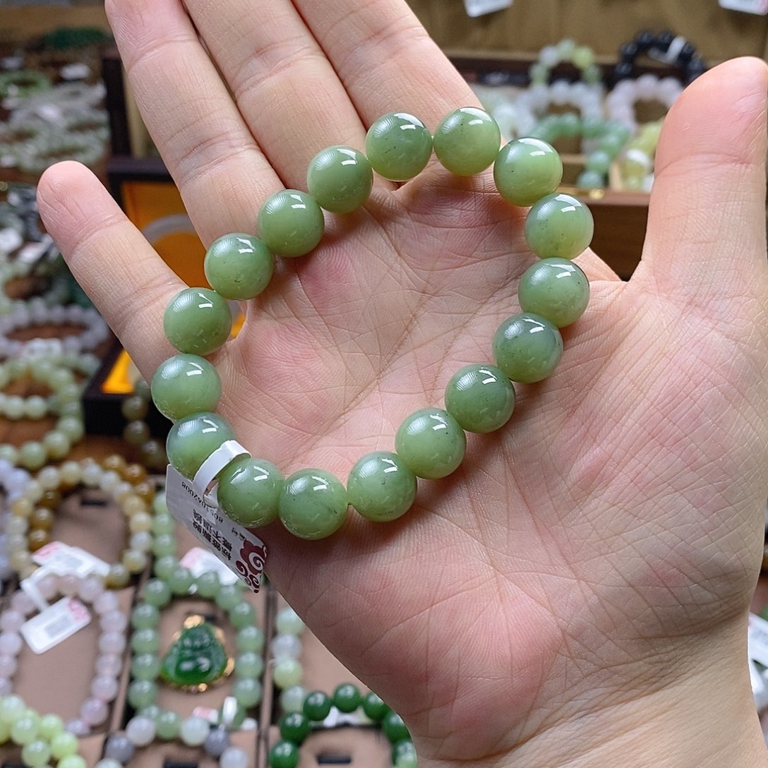 和田玉未镶嵌手串碧玉12