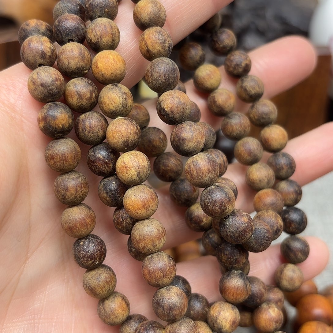 贡木印贡手链108颗绿珠