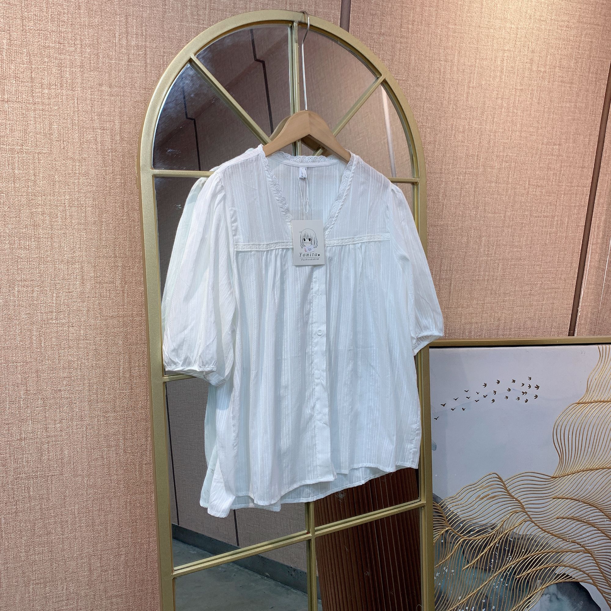 CR61孕妇白色上衣M90-130L140XL150