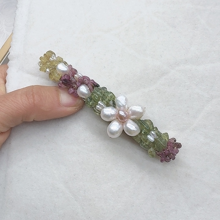 淡水珍珠发饰银S925镶嵌