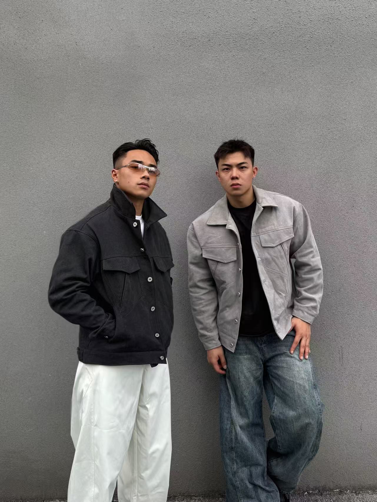 【V】秋季新款重磅帆布洗水型男夹克男休闲百搭复古宽松潮流男夹克