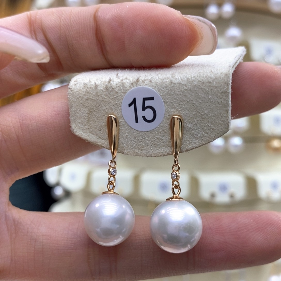 淡水珍珠耳饰银S925镶嵌