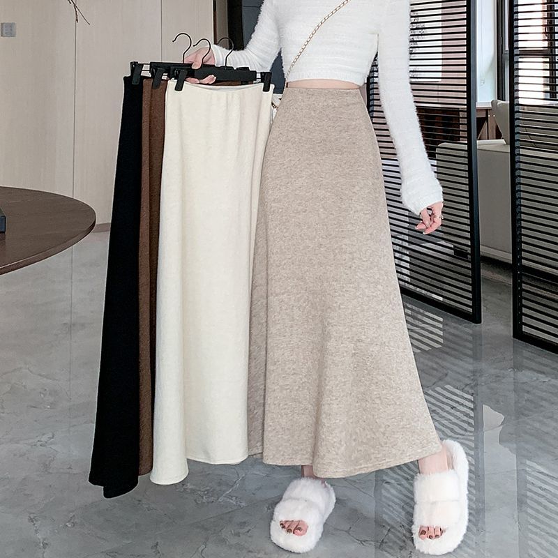 【051-100】针织半身裙宽松大摆裙时尚百搭秋冬款