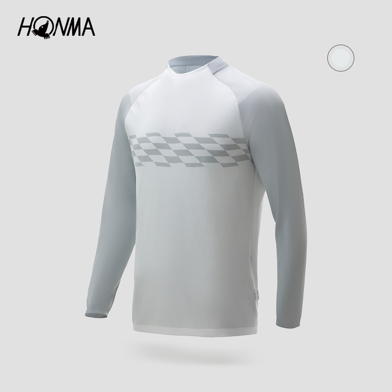 【专业高尔夫】HONMA针织男士长袖上衣拼色插肩 HMJC504R804
