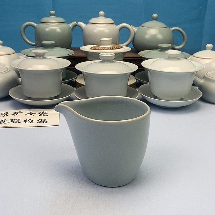 碗天青鹰嘴公道杯原矿原釉原产地