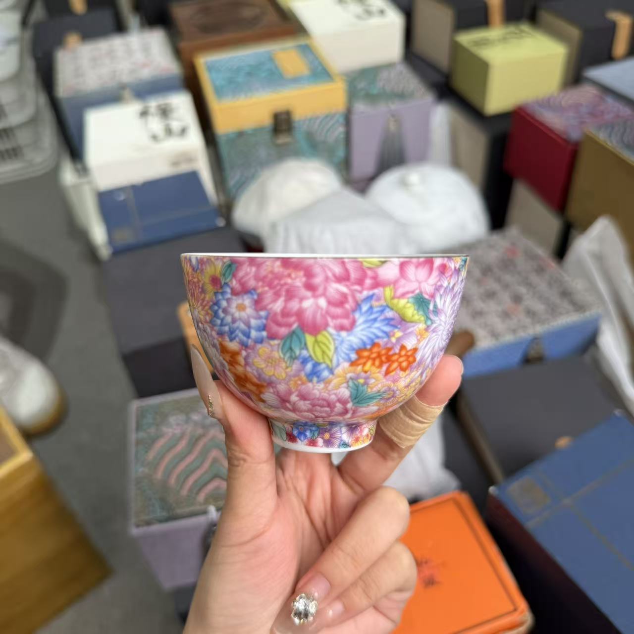 珐琅彩万花主人杯（不带礼盒）4309-cc