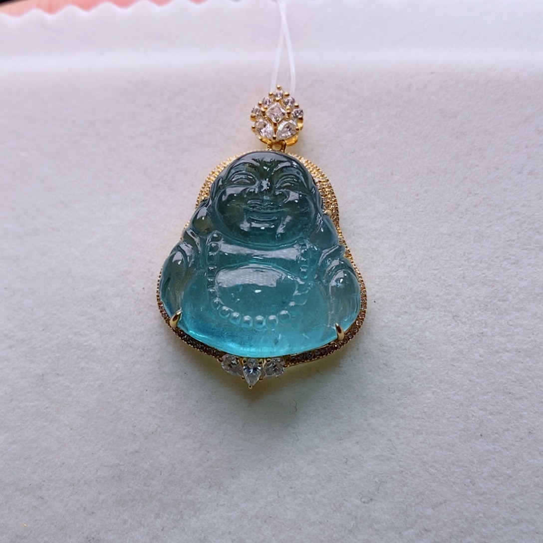 18K金镶嵌颈饰碧玺碧玺吊坠yy