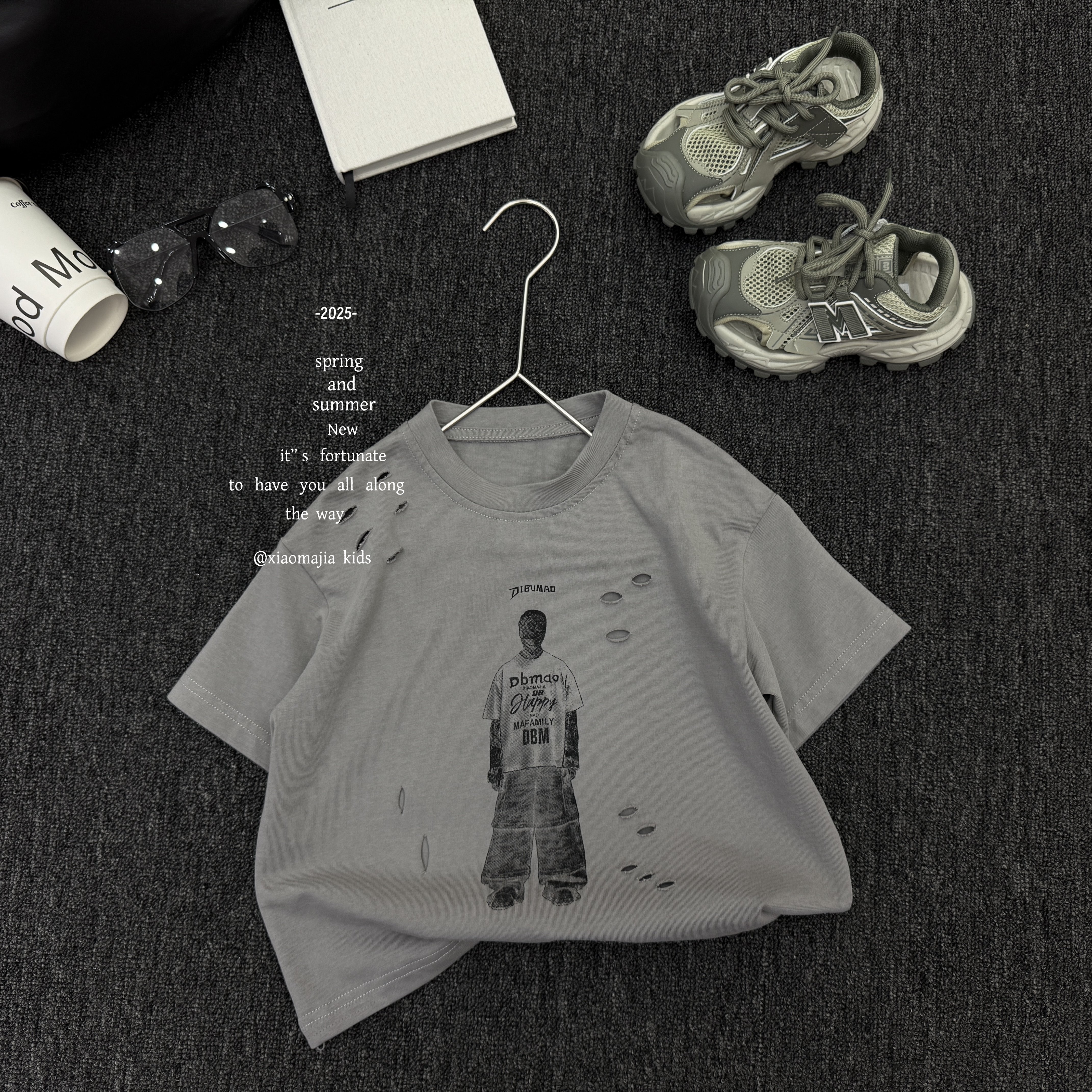 现货-儿童夏季新款纯色T恤D-6013欧若风穿搭休闲宽松男童女童上衣