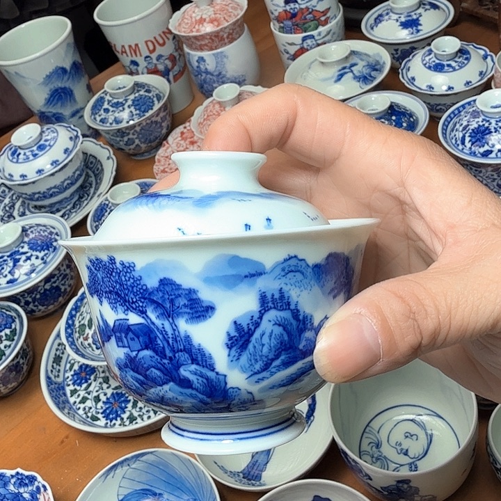 陶手绘山水二才福利款